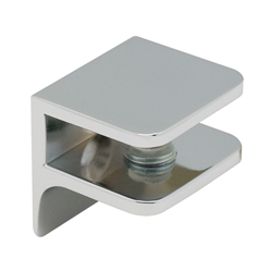 Glass shelf support 30 mm, with extended wall connection, chrome plated