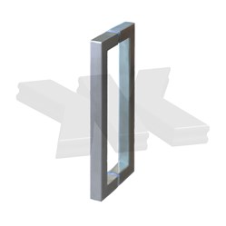 Pull handle square, 25 x 25 mm, stainless steel AISI 304
