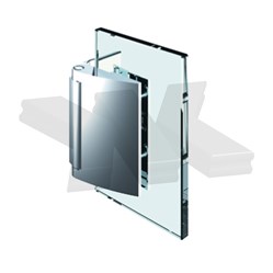 Shower door hinge Papillon, glass-wall 90°, opening outward