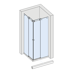 Corner shower for shower tray 800 x 800 mm or 900 x 900 mm